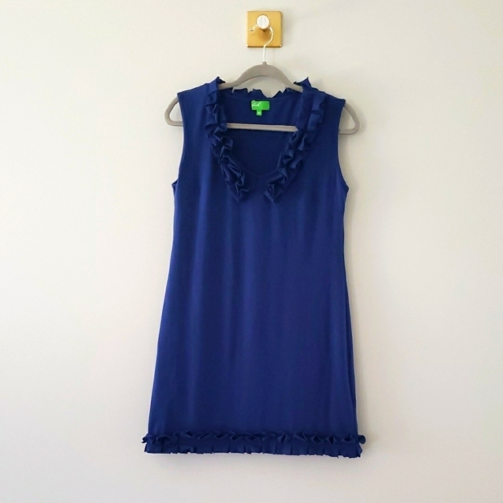 Vfish Mini Sheath Dress Medium Blue Sleeveless Vacation Resortwear Sundress